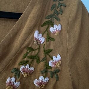 Vintage top with hand embroidered flowers